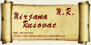Mirjana Rusovac vizit kartica